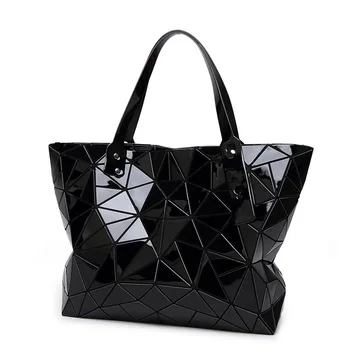 WSYUTUO Håndtaske Kvindelige Foldet Damer Geometriske Plaid Taske Mode Afslappet Tote Kvinder Håndtaske, skuldertaske