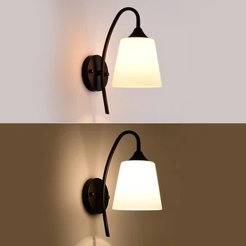 Moderne E27 LED Flammen Væg Lampe Til Badeværelse Soveværelse sengen korridor Væg Sconce Nordiske glas Indendørs Væg Belysning AC100-265V