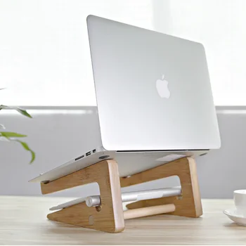 Multifunktions-Aftagelig Folde DIY Træ-bordlader Dock holder Til Tablet PC, Laptop, Notebook, iPad, Macbook Air, Pro Indehaver