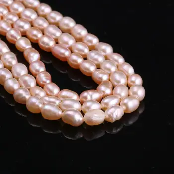 Nye naturlige ferskvands-perle hvid og pink uregelmæssig perle-perler, der anvendes til smykker at gøre DIY armbånd halskæde Størrelse 4-5mm