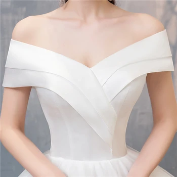 VLNUO NISA Skinnende Satin Brudekjole Vestidos De Novia Enkle, Klassiske V-Hals, Bold Kjoler Plus Size Billige Robe De Mariage 20