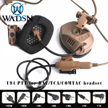 WADSN U94 Taktiske TOT-For TMC-RAC headset 7 former plug BK TOT-for RAC TMC COMTAC/MSA/TSA/TRI på Jagt Softair Headset Tilbehør