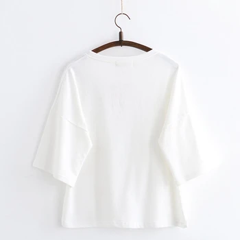 Glædelig Temmelig Bomuld Women ' s Tegneserie Udskrive Sort/Hvide T-Shirts 2019 Half Sleeve O-Neck T-Shirt Til Femme Harajuku Style T-Shirten