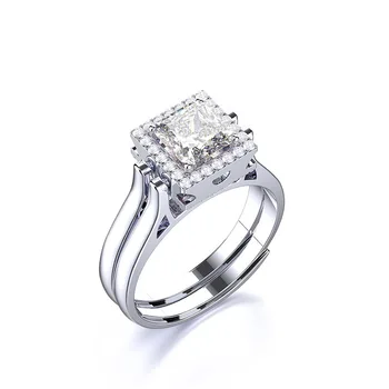 PANSYSEN Specail 2 Side Ring Massiv 925 Sterling Sølv, med Justerbar Pink Safir Diamant Ringe er Kvinder, Bryllup, Fødselsdag, Gave,