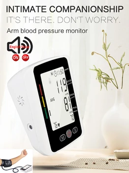 Blodtryksmaaler arm type home automatisk overvågning af hjerterytme cuff lille blodtryksmaaler med engelske udsendelse