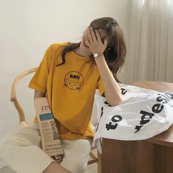 T-shirts Kvinder Sommer Nyt koreansk Stil Dejlig Løs Fritid Dame Tøj i Høj Kvalitet, Enkel Alle-match Kawaii Studerende Chic