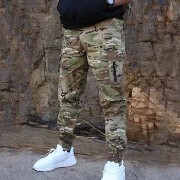 Mænd ' s Taktiske Militær Bukser Multi-lomme Casual Streetwear Camouflage Jogger Bukser Mandlige Pendler Cargo Bukser Droppshipping