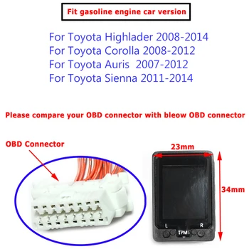Tire Pressure Monitoring System OBD TPMS Integreret Monitor For Toyota Highlander 2013 Corolla Auris Sienna