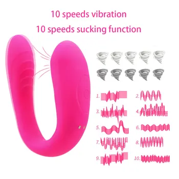 VATINE U-Form Bøjelig Sex Legetøj til Par G-spot Vibrator Klitoris, Vagina Stimulator Vibrator Sugende Vibrator Par Dele