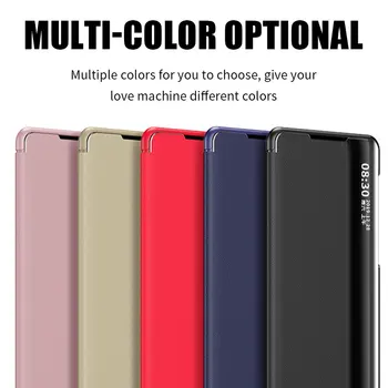 Luksus Læder Smart Spejl Flip Phone Case For Samsung S20 S10 S9 S8 Plus Note 20 UItra 10 Pro 8 9 A51 A71 A50 A70 Udsigt Dække