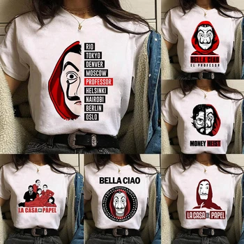 T-shirts Kvinder/Mænd Kort Ærme Hus af Papir, T-Shirt Mænd Sjove Design, La Casa De Papel T-Shirt Penge Heist Tees Tv-Serie T-shi