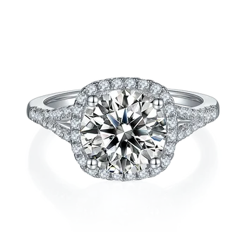 BOEYCJR 925 Sølv 1.5 ct/2ct/3ct D farve Moissanite VVS Engagement Bryllup Diamant Ring Med nationale certifikat til Kvinder