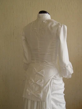 Victoriansk hvid Travlhed Bolden Kjole brudekjole Victorianske kostume kjole borgerkrig custom made kjole