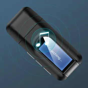 Bluetooth-5.0 Audio Receiver Transmitter LCD-display 3-I-1 Mini-3,5 mm Jack AUX USB-Musik i Stereo Trådløse Adapter til TV-Bil PC
