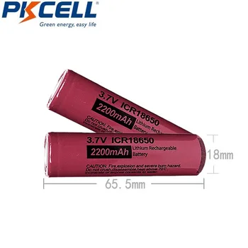 2PC/4PC PKCELL 18650 3,7 V Li-ion batteri genopladeligt lithium batteri high drain batterier 2200mah ICR 18650 lommelygte batteria