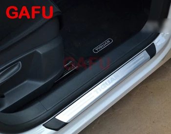 For VW Tiguan euro Dørtrin Scuff Plate Vagter Dør Karmen Strip Protector Klistermærker til Bil Tilbehør 2010-2016