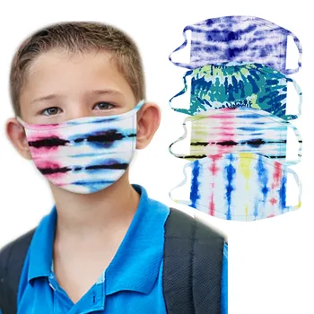 4STK Mode Tie-dye Print Bomuld ansigtsmaske Genanvendelige Vaskbar Munden Maske Barn Børn ansigtsmaske Støvtæt Vindtæt mascarillas