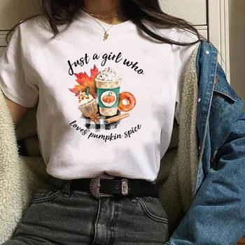 Dame Pumpkin Spice Girl Kærlighed Og Falde Thanksgiving Halloween T-shirt Kvindelige T-Tee Shirt Camisas Mujer Tshirt Kvinder Toppe