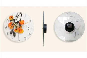 Hærdet Glas Gennemsigtige Kreative lyd fra Moderne Design vægur til Hjemmet Køkken Stue Indretning batteridrevet Tavs