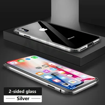Metal Magnetisk cover til iphone X Xr Xs 11 Pro Max antal Hærdet Glas Tilbage Magnet Tilfælde Dække for iphone 6 6S 7 8 Plus Case Cover