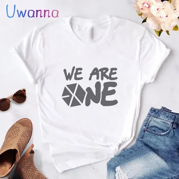Mode EXO Brev Tshirt Kvinder Print 2020 nye Harajuku Kpop koreansk stil T-Shirt Afslappet Short Sleeve Tee Shirt, Toppe Tøj