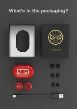 Marvel Certificeret Captain America TWS Trådløse Stereo Hovedtelefoner Bluetooth-V5.0 Øretelefoner Støtte til at Forbinde To Mobiltelefoner