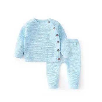 Baby Dreng Pige Tøj Foråret Efteråret Nyfødte Kroean Tøj Med Lange Ærmer Tops + Bukser Casual Outfits Spædbarn Bomuld Pyjamas