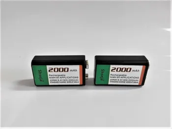 Gratis forsendelse 2pcs/meget Stor kapacitet 2000mAh 9V genopladeligt batteri 9 volt Ni-MH batteri til Mikrofon