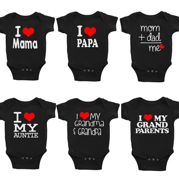 Jumpsuits lille Barn Pige Baby Tøj, New Born Baby Sparkedragt Casual Love Papa og Mama Nyfødte Kostume Dreng Tøj til Babyer