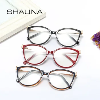SHAUNA TR90 Retro Kvinder Cat Eye Optiske Briller Ramme Comforatble Sping Hængsler