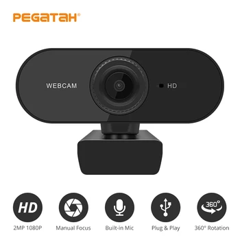 Webcam 1080P Web Cam med Microphoneb Mini Kamera, Fuld HD 1080P Usb-Kamera til Pc Skydning Youtube Webcams