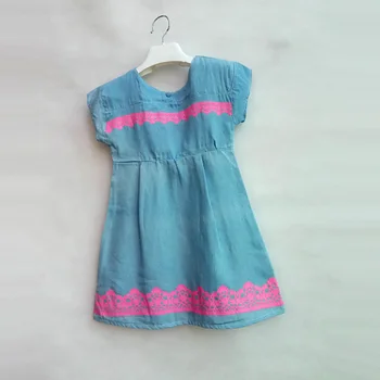 Sommer pige kjole bomuld børns kjoler for piger kids denim kjole Tynde stof Fabrikken direkte salg