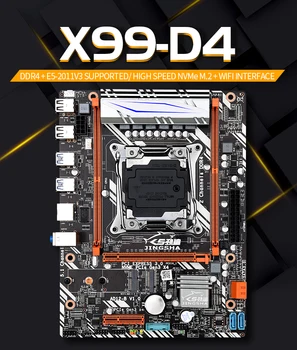 Jingsha X99 D4 LGA2011 Bundkort V3/V4 M-ATX USB3.0 NVME M. 2 WIFI SSD støtte DDR4 hukommelse og Xeon E5 V3-processor