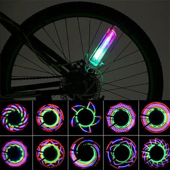 32 Mønstre, Cool Lysdioder Farverig Regnbue Cykel Talte lampe Sikkerhed Nat Cykling belysning cykelhjul Lys Signal