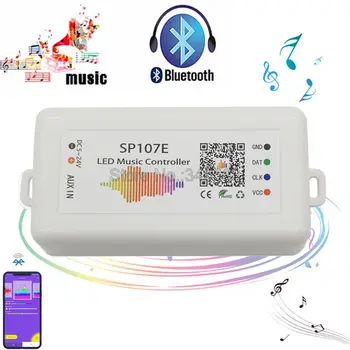 SP107E Bluetooth LED Musik Controller Pixel IC SPI Controller med Smart Phone-APP til WS2812B WS2813 SK6812 LED Strip 2048 Pixels