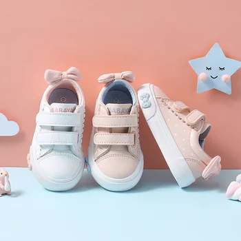 Babaya Baby Sko Girls1-3 År Gamle Bløde Bund Børn Casual Sko Toddler Hvid Sko Piger Sneakers Bue 2020 Efteråret Ny