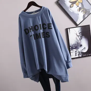 2020 Efteråret Nye koreanske Kvinder Oversize Løs Tynd Vilde Sweater Tendens Dovne Brev Print T-shirt til Kvinder Fashion Gratis Fragt