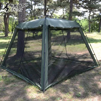 Store militærtelte udendørs camping telt ArmyGreen Pavilion Hurtigt Åbne Kvartetten telt Med myggenet 5-8 personer
