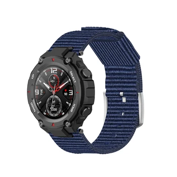 Premium flettet lærred Strop Til Amazfit T-Rex Smartwatch Udskiftning Armbånd Sweatproof Sports Band Rem med Installere Værktøjer
