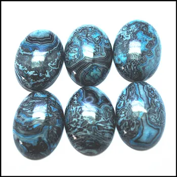 10stk karakter blå sten cabochons oval form, top mode, diy smykker tilbehør størrelsen 10x14mm 13x18mm 15x20mm 18x25mm engros