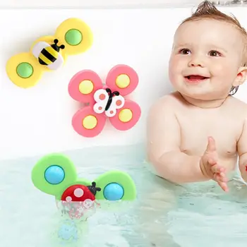 Baby Rangler For Børn Brusebad Badeværelse Gribe Gyro Dyr Sucker Spinner Montessori Touch Sensorisk legetøj Til Nyfødte 0-12 Måneder
