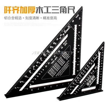 Aluminium legering 45 graders trekant lineal, træbearbejdning multi-purpose dekoration af, vinkelmåler, vinkel lineal