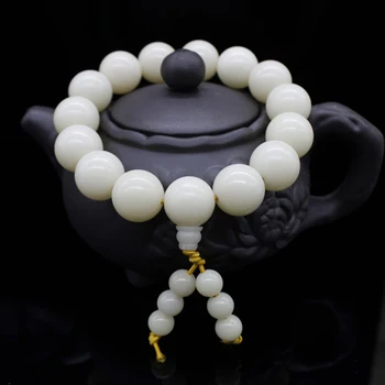 Enkle, Naturlige Hvidt Armbånd, Mode Smykker Bodhi Frø Armbånd til Mænd, Kvinder Bodhi Buddha Perle Hånd String JoursNeige