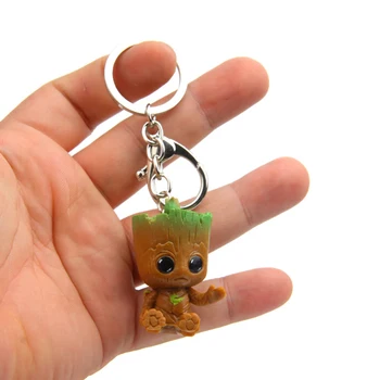 Strongwell Baby Groot Nøgler Kæde Træet Mand Model Værger Groot Dukke Galaxy Dekoration Figur Kid Tegnefilm