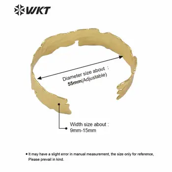 WT-B555 WKT lava design serie guld forsølvet armbånd fashion kvinder uregelmæssige simpel metal armbånd guld armbånd