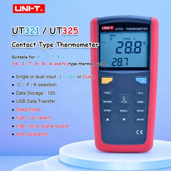 ENHED UT321 UT325 Kontakt Type Termometer Pyrometer Industrielle Temperatur 1CH/2CH Data Logging for Test K/J/T/E/R/S/N