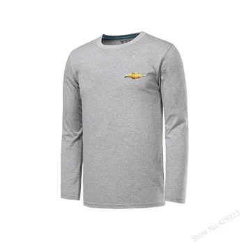 Efterår Forår mænds bomuld rund hals langærmet Chevrolet T-shirt bil overalls brugerdefinerede trykt logo toppe