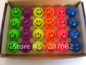 Gratis forsendelse 12pcs/masse 4cm gummi farve skiftende led lys op hoppende bold led blinker smil ansigt led blinker legetøj for børn