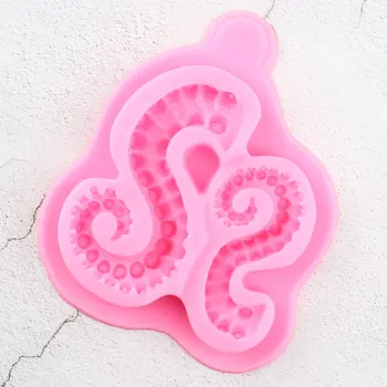 Havet Octopus Fangarme Silikone Formen Fondant Kage Udsmykning Værktøjer Slik Polymer Ler Chokolade Gumpaste Forme