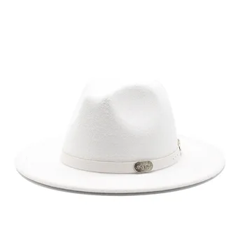 Uld Cowboy Fedora Hat Hawkins Følte Cap Wide Brim Damer Trilby Chapeu Feminino Hat Kvinder Mænd Jazz Kirken Fadder Caps